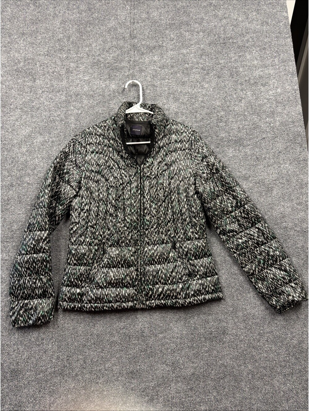 Promod Black White Puffer Coat Size 8